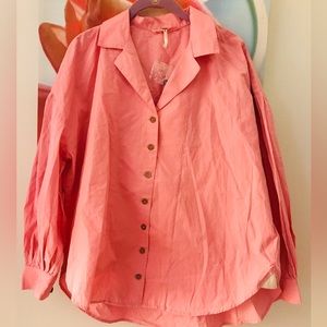 FREE PEOPLE SHIRT BLOUSE WITH GATHERS BACK AND SLEEVES SIZE XS